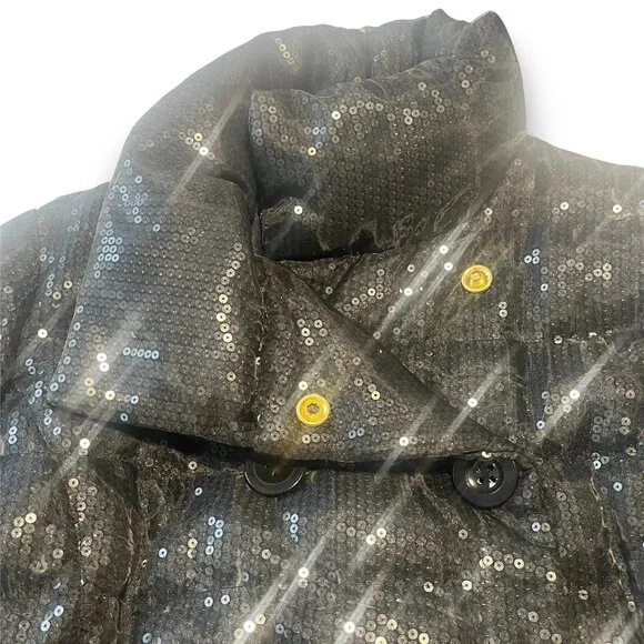 NWOT Rocawear Black Sequin Women’s Puffer Jacket, XL - Picture 8 of 10